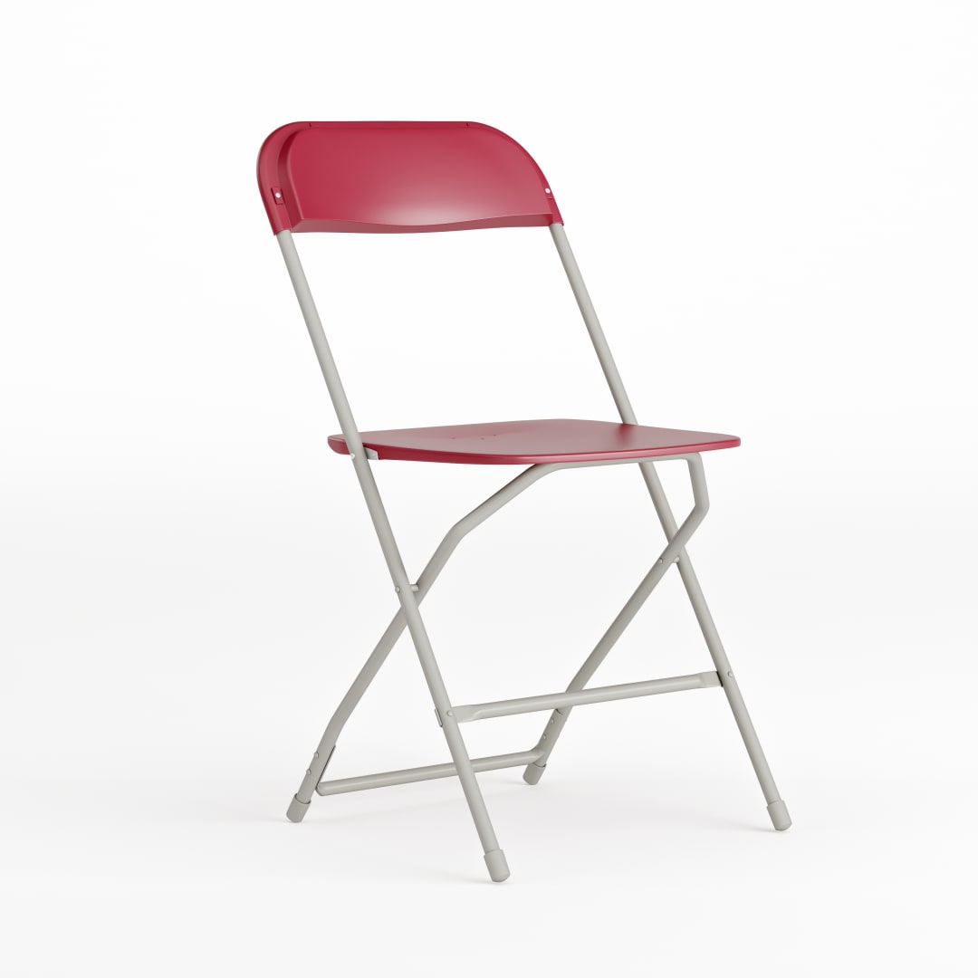 Hercules Series Plastic Folding Chair - Red - 650LB Weight Capacity Comfortable Event Chair - Lightweight Folding Chair -