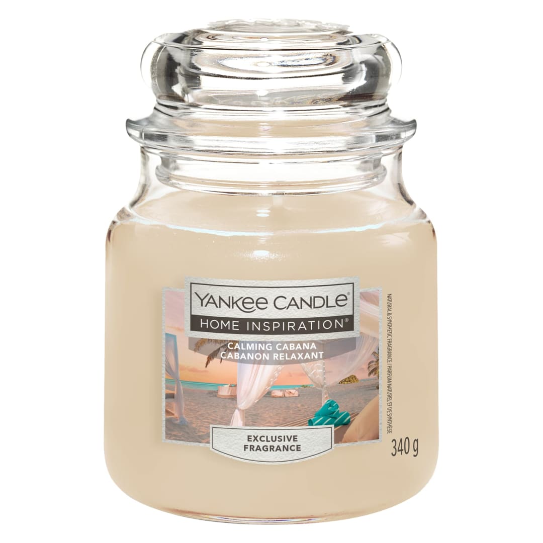 Yankee Candle® Home Inspiration Scented Candle | Calming Cabana Medium Jar Candle | Burn Time: up to 75 Hours