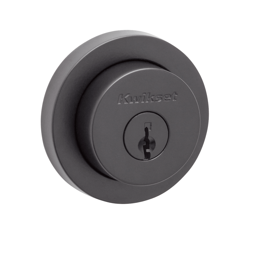 158 Round Deadbolt, Keyed One Side, in Matte Black
