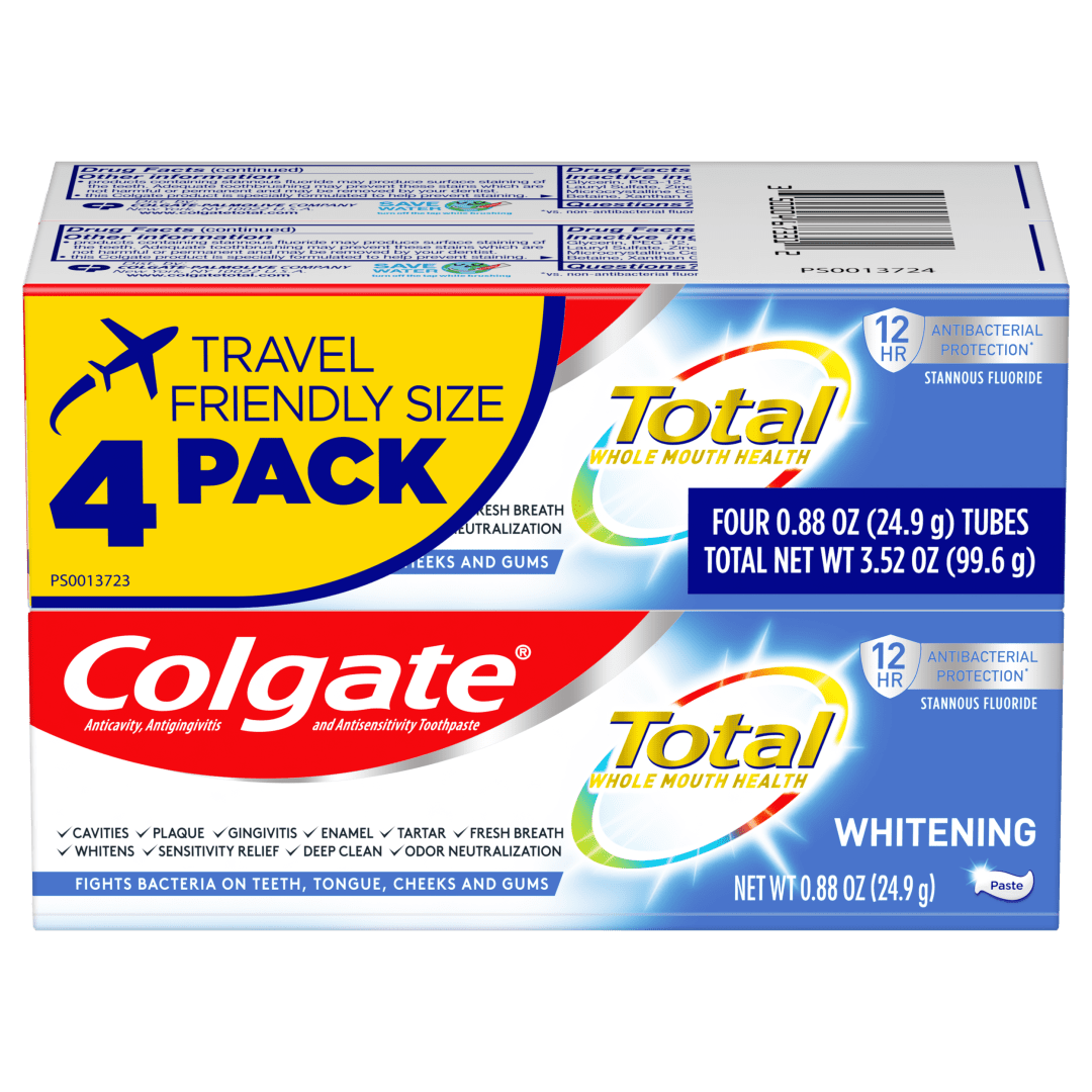 Colgate Total Whitening Paste Toothpaste - Travel Pack 4pck- .88Z