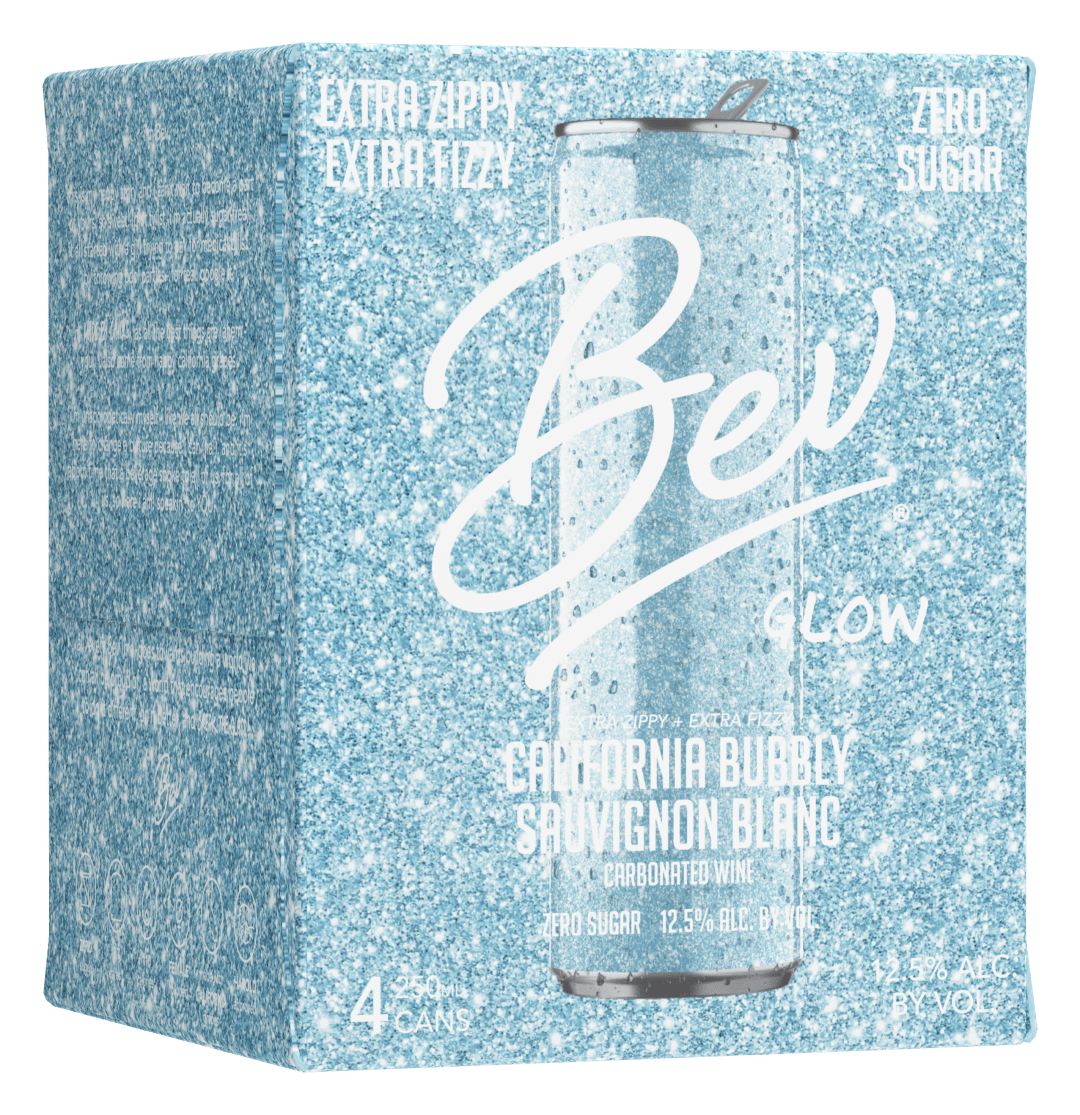 Bev Glow California Sparkling Sauvignon Blanc 250ml Can 4 Pack
