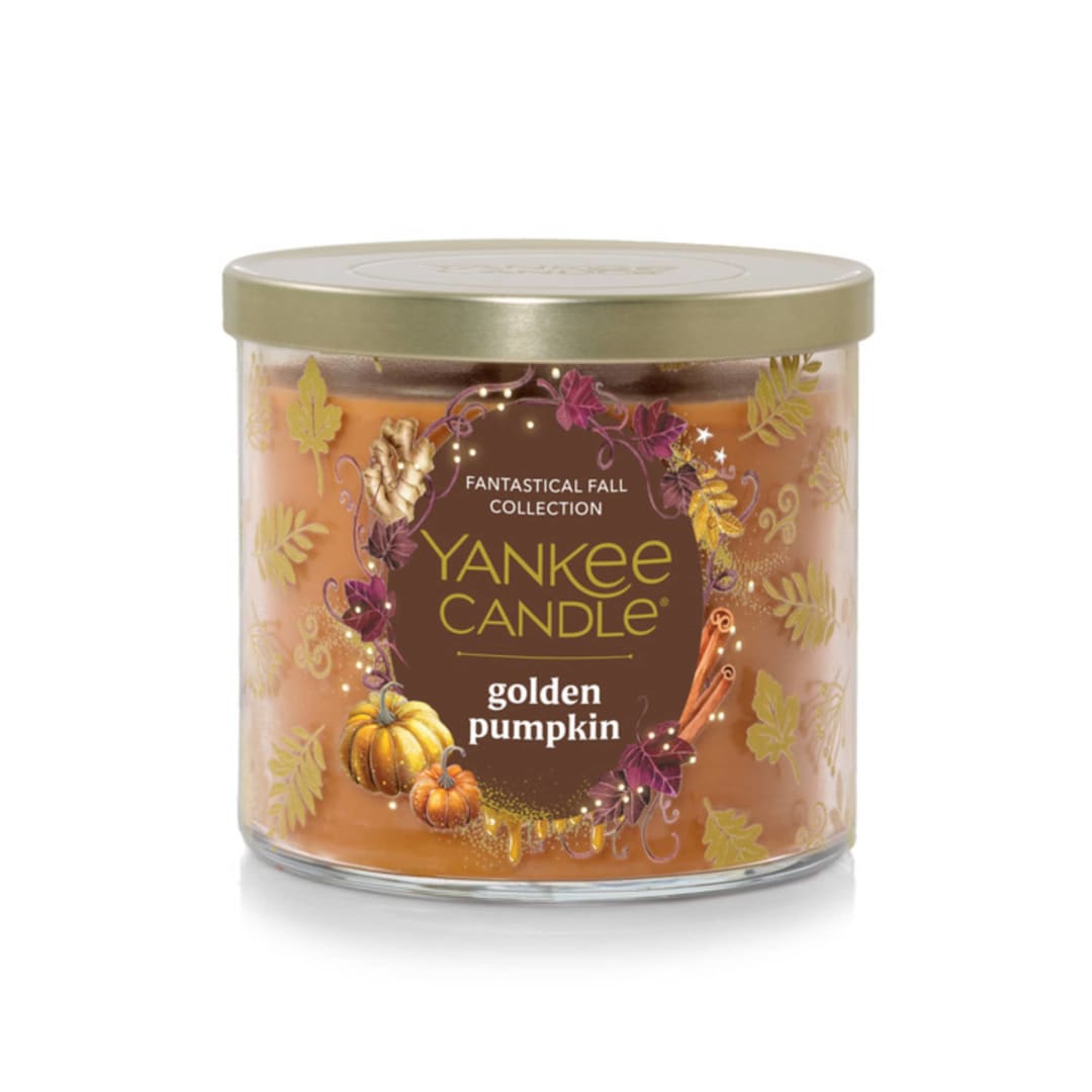 Yankee Candle Golden Pumpkin 3 Wick Scented Candles, 14.5 oz