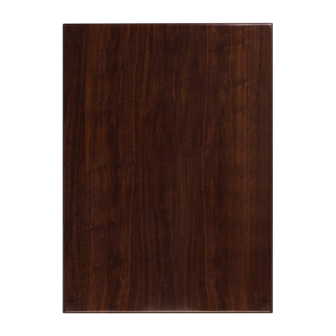 Glenbrook 30" x 42" Rectangular High-Gloss Walnut Resin Table Top with 2" Thick Edge