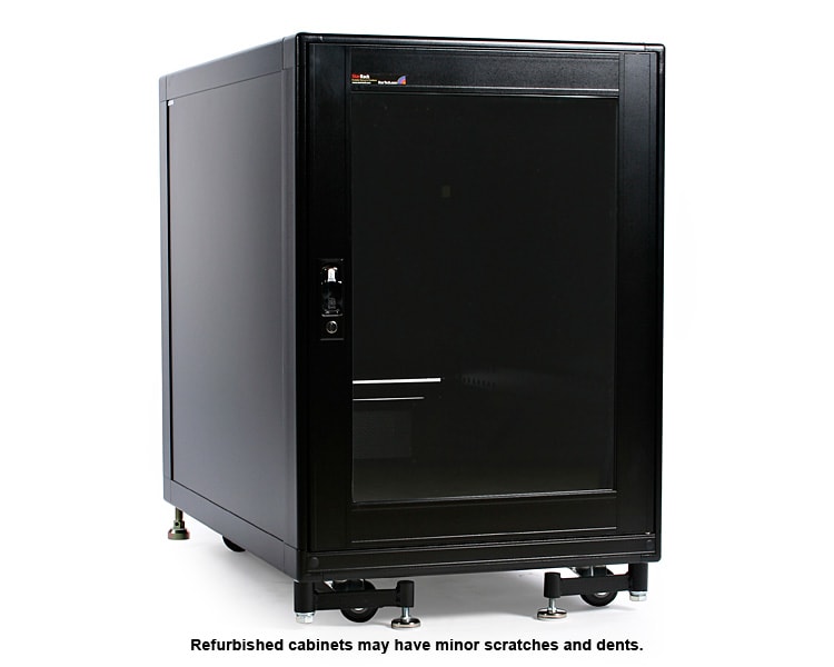 Refurbished 15U 19in Black Server Rack Cabinet with Fans