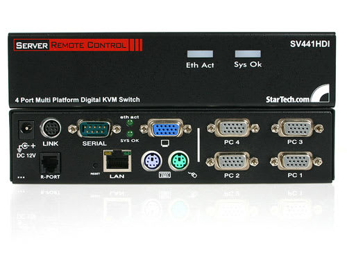 4 Port Server Remote Control KVM Switch over IP