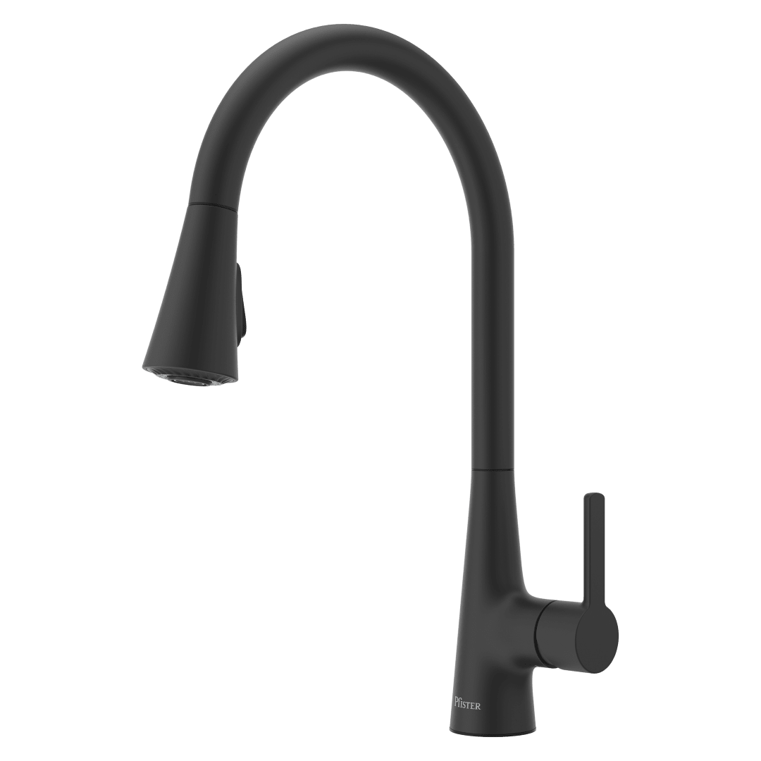 Pfirst Modern 1-Handle Pull-Down Kitchen Faucet in Spot Defense Matte Black