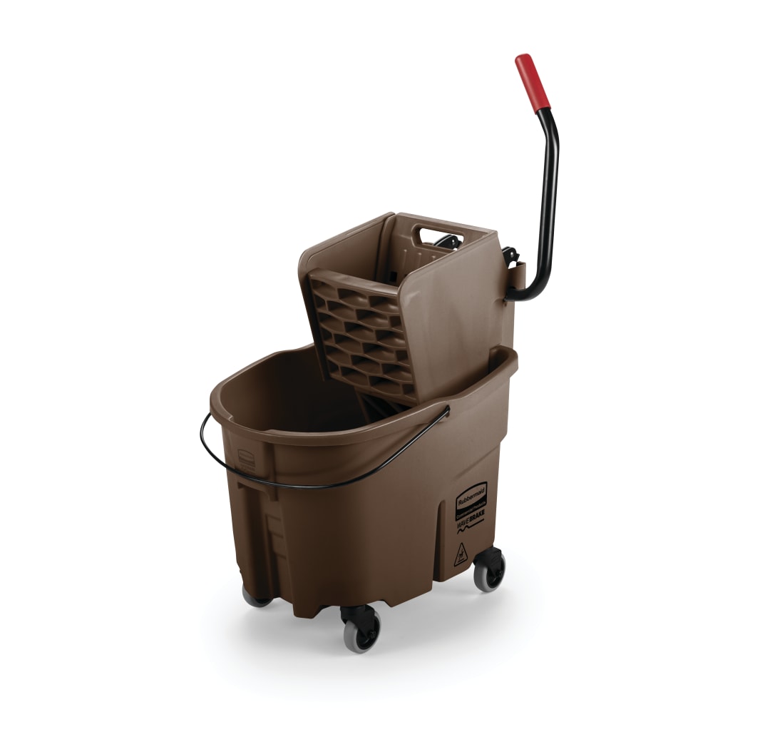 Rubbermaid Commercial Products WaveBrake® 35-Quart Side Press Bucket and Wringer, Brown