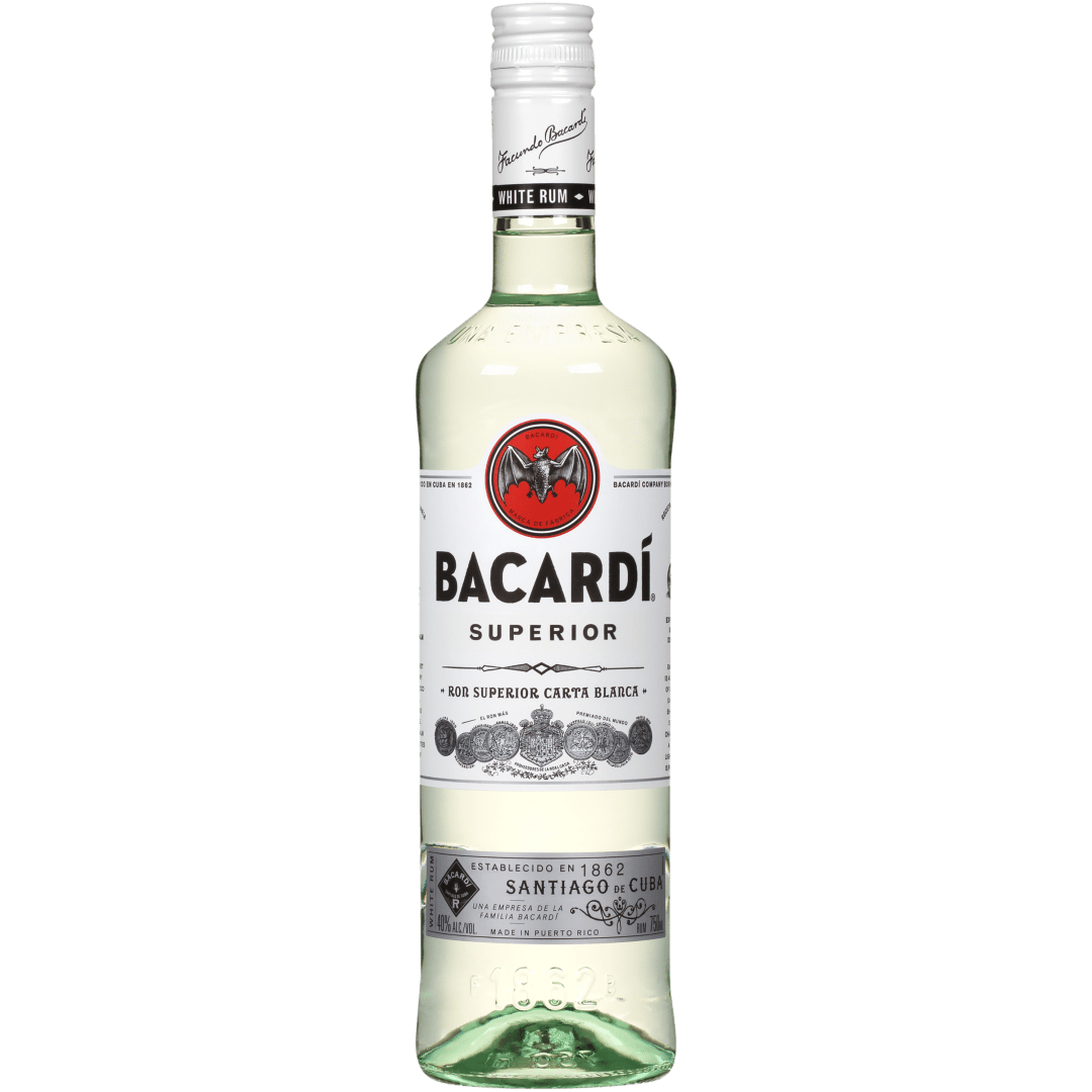 Bacardi Superior White Rum, Gluten Free 40% 750mL