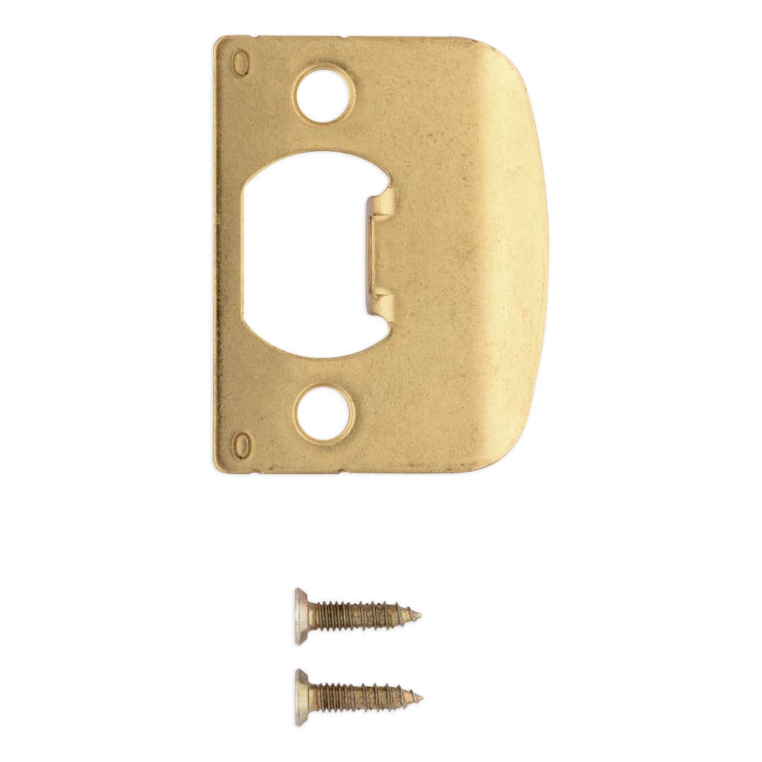 Square Corner Full Lip UL Listed Strike for Knob/Lever in  Polished Brass Finish