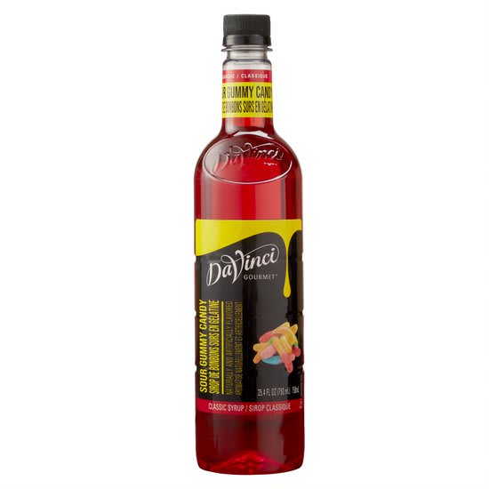 DaVinci Gourmet Sour Gummy Candy Syrup, Plastic Bottle, 4 x 750mL