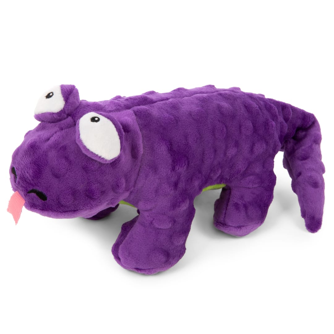 goDog Action Plush Lizard Animated Squeaky Dog Toy With Chew Guard Technology, Purple, One Size