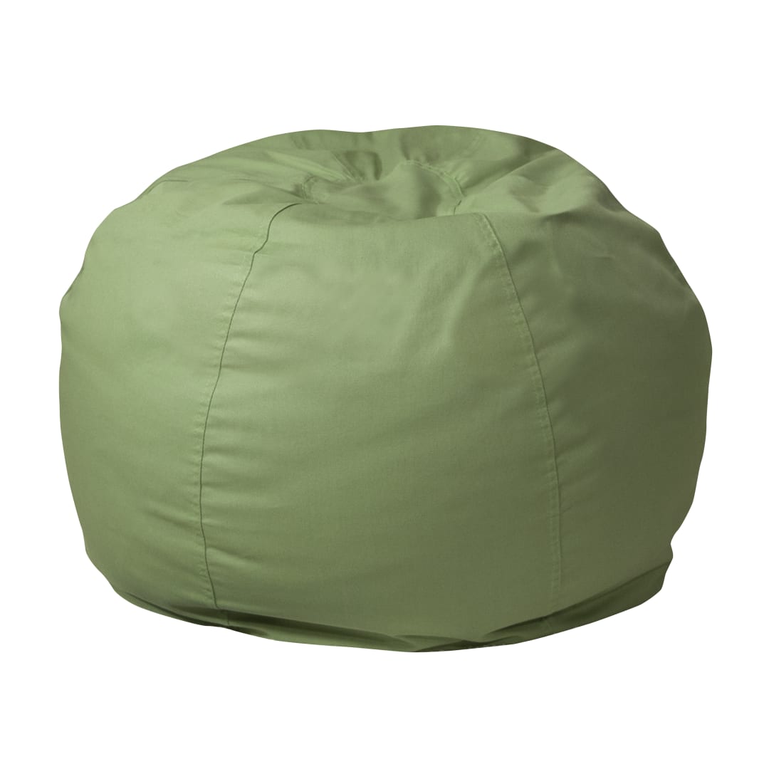 Dillon Small Solid Green Refillable Bean Bag Chair for Kids and Teens