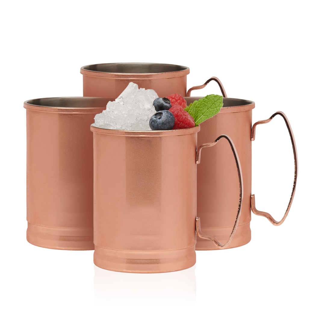 Libbey Moscow Mule Copper Mugs, 14-ounce, Set of 4