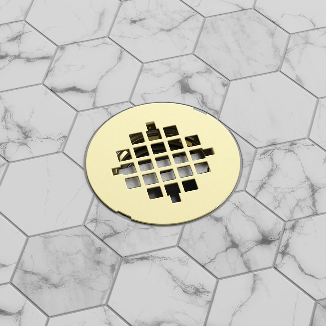 DreamLine SlimLine 2 inch Round Shower Drain, Brushed Brass