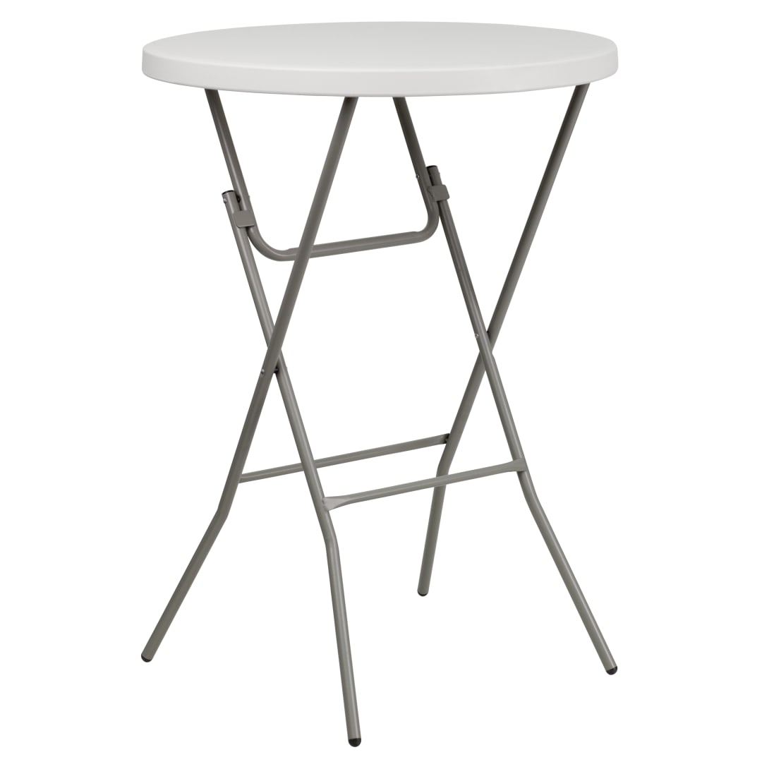 Kathryn 2.63-Foot Round Granite White Plastic Bar Height Folding Table