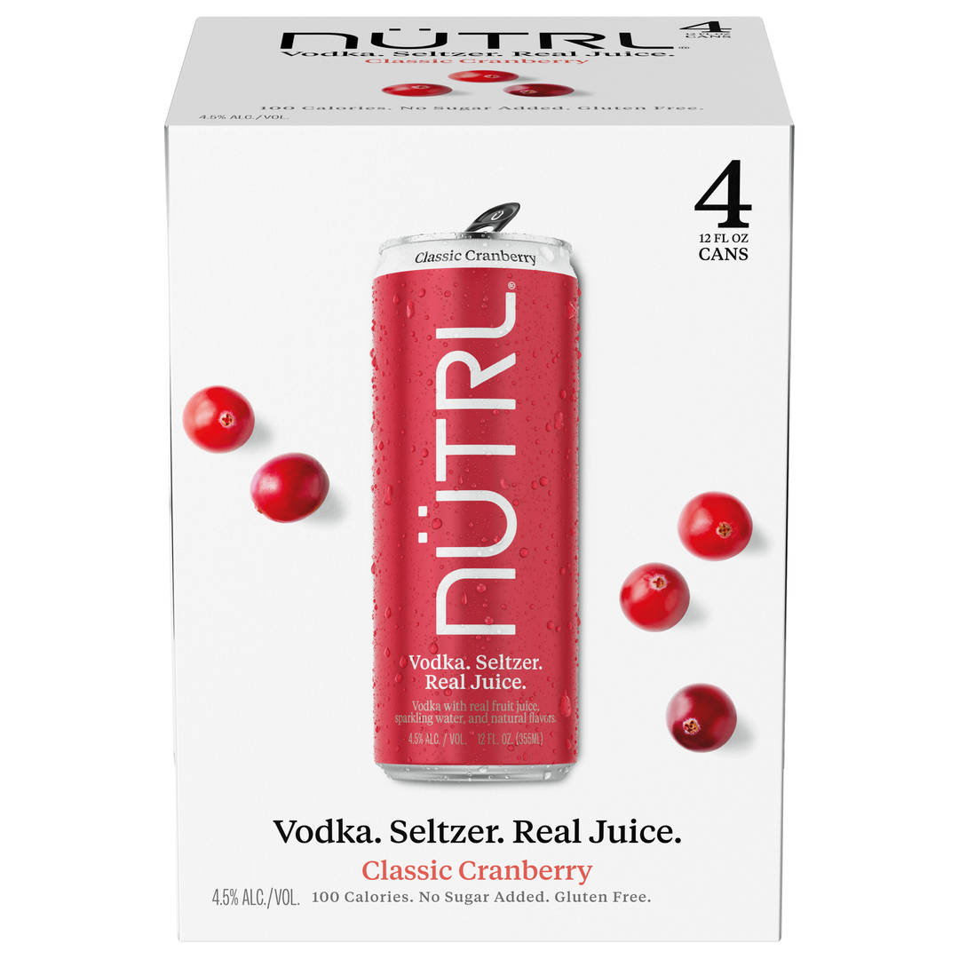 Nutrl Classic Cranberry Seltzer 4 - 12 fl oz Cans