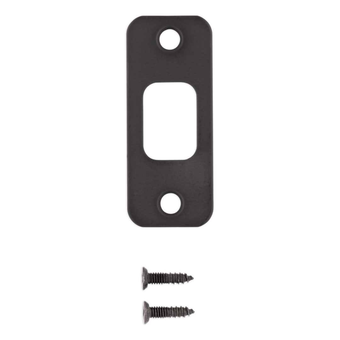 Deadbolt Round Corner Strike 1-1/8" x 2-3/4" for Matte Black or Venetian Bronze Finish