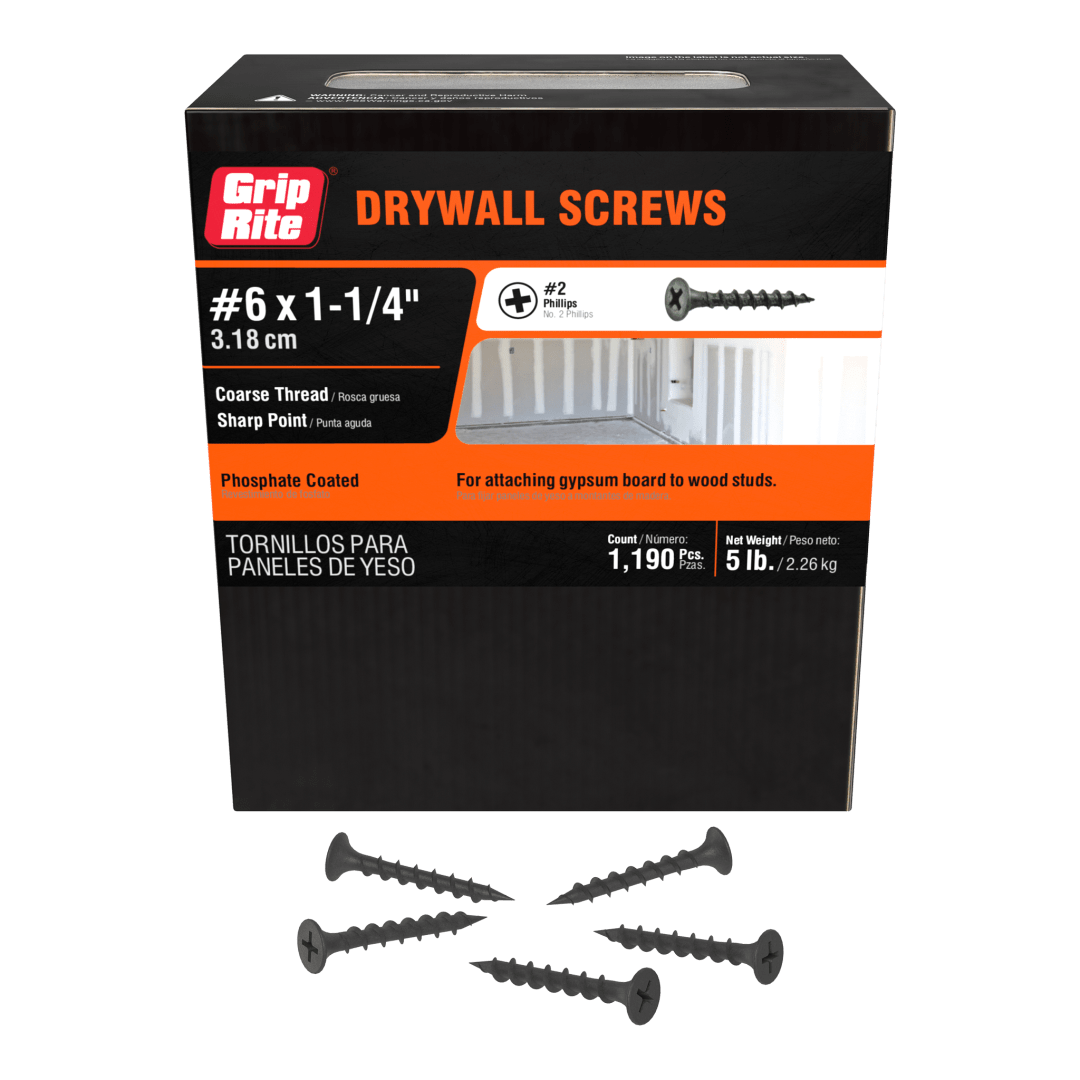 Grip-Rite 6 X 1-1/4" Coarse Dw Screw 5# Hand Drive Drywall Screws