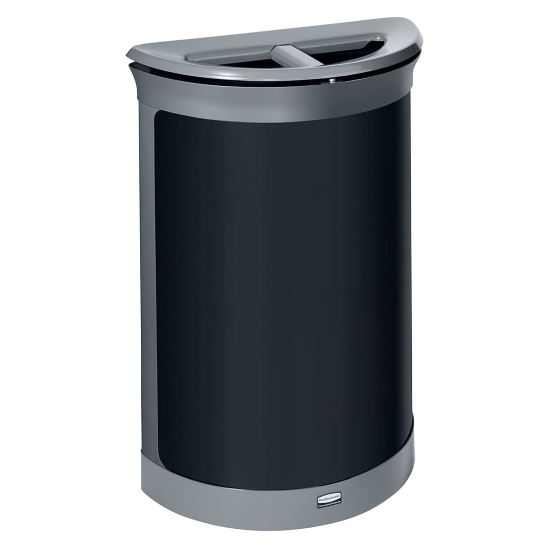 Rubbermaid Commercial Products Enhance 11.5 GAL Half Round Dual Stream, Pearl Gray/Umbra Gray