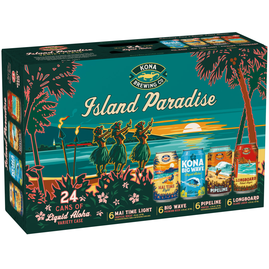 Kona Liquid Aloha Island Paradise Beer Variety Case 24 - 12 fl oz Cans