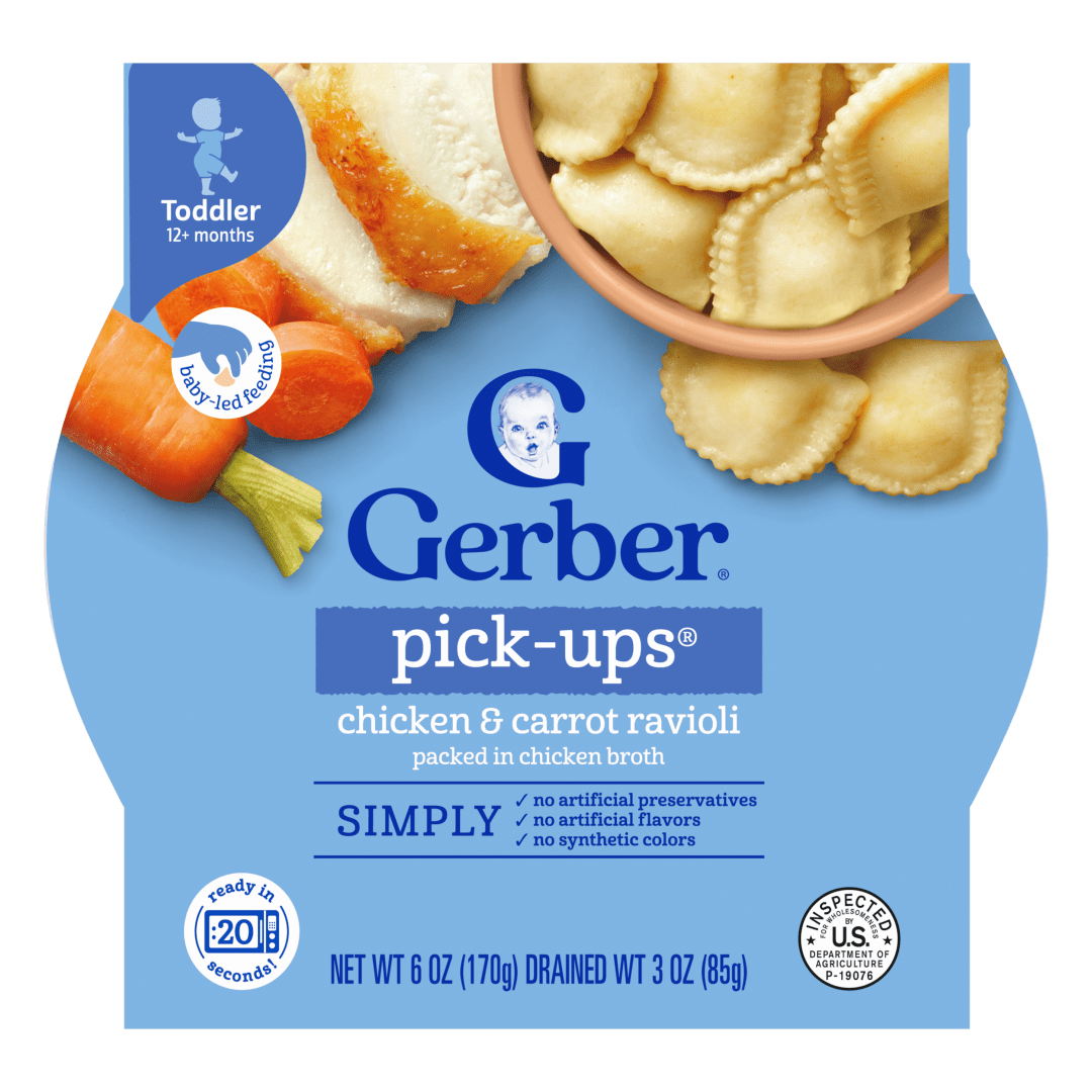 Gerber Toddler Food, Chicken Carrot Ravioli Pick-Ups, Mealtime for Toddler
