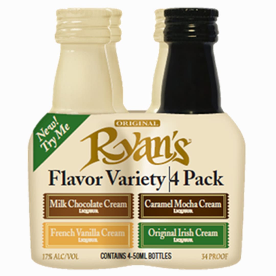 Ryan's Irish Cream Liqueur Variety 4 Pack 50ml 34 Proof