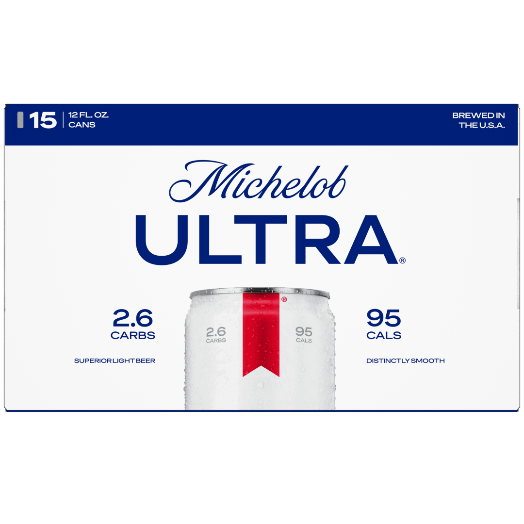 Michelob ULTRA Superior Light American Lager Beer 15 Pack, 12 fl oz Cans