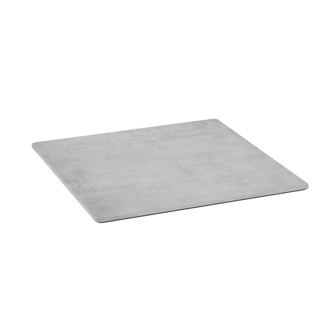 Acadia 36" Square Gray Faux Concrete Indoor Outdoor TopGuard HPL Wrapped Tabletop, Seamless Edge, Scratch & Stain Resistant, Commercial Grade