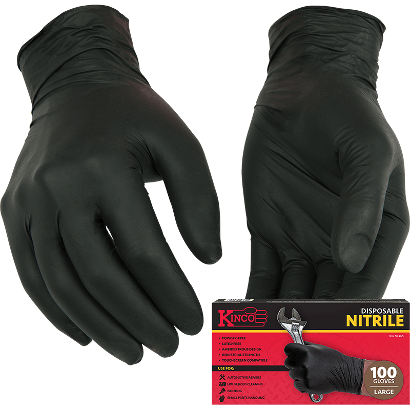 100-Glove Disposable Black Powder-Free Nitrile Multi-Pack
