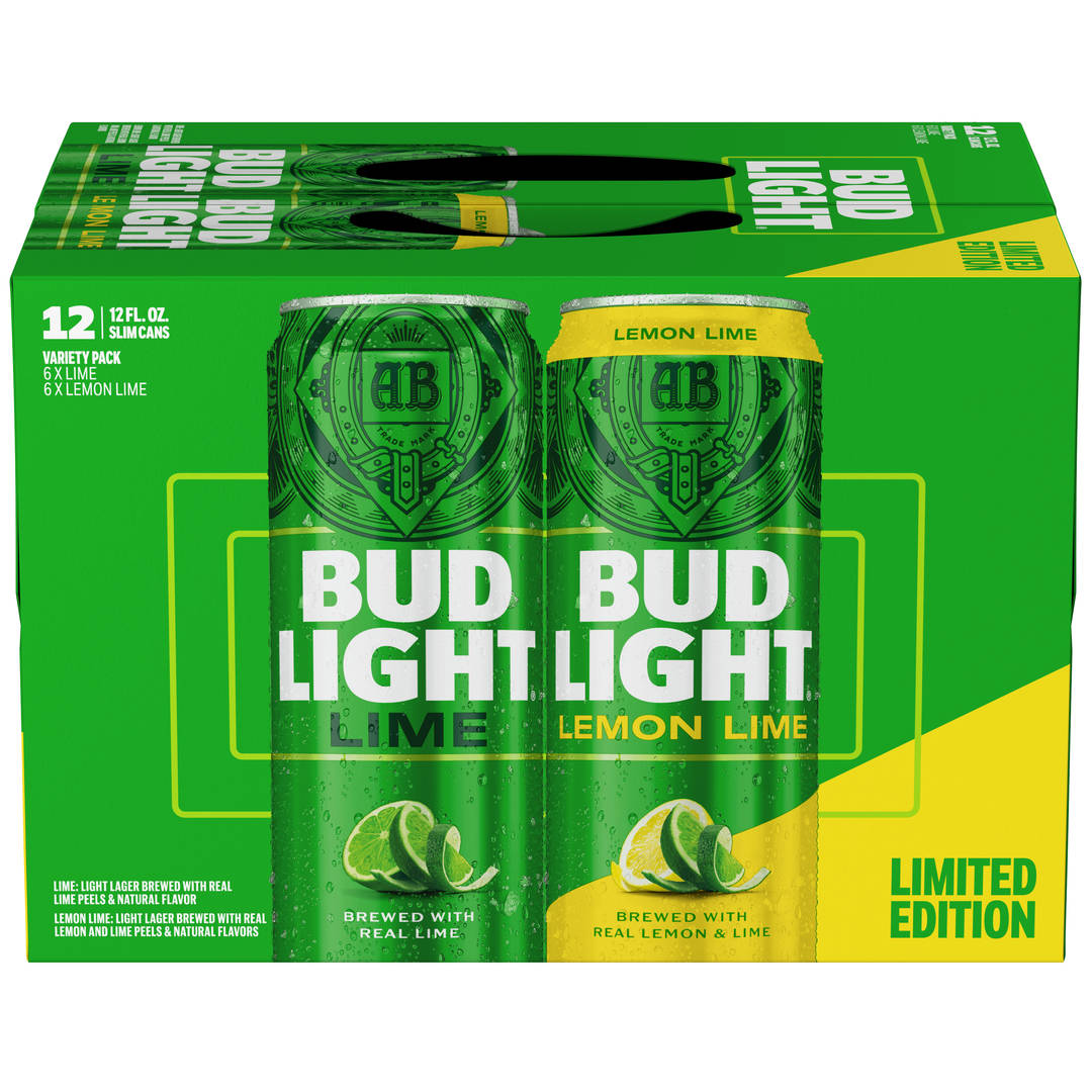 Bud Light Lime and Lemon Lime Variety Pack, 12 pack of 12 fl oz Cans 