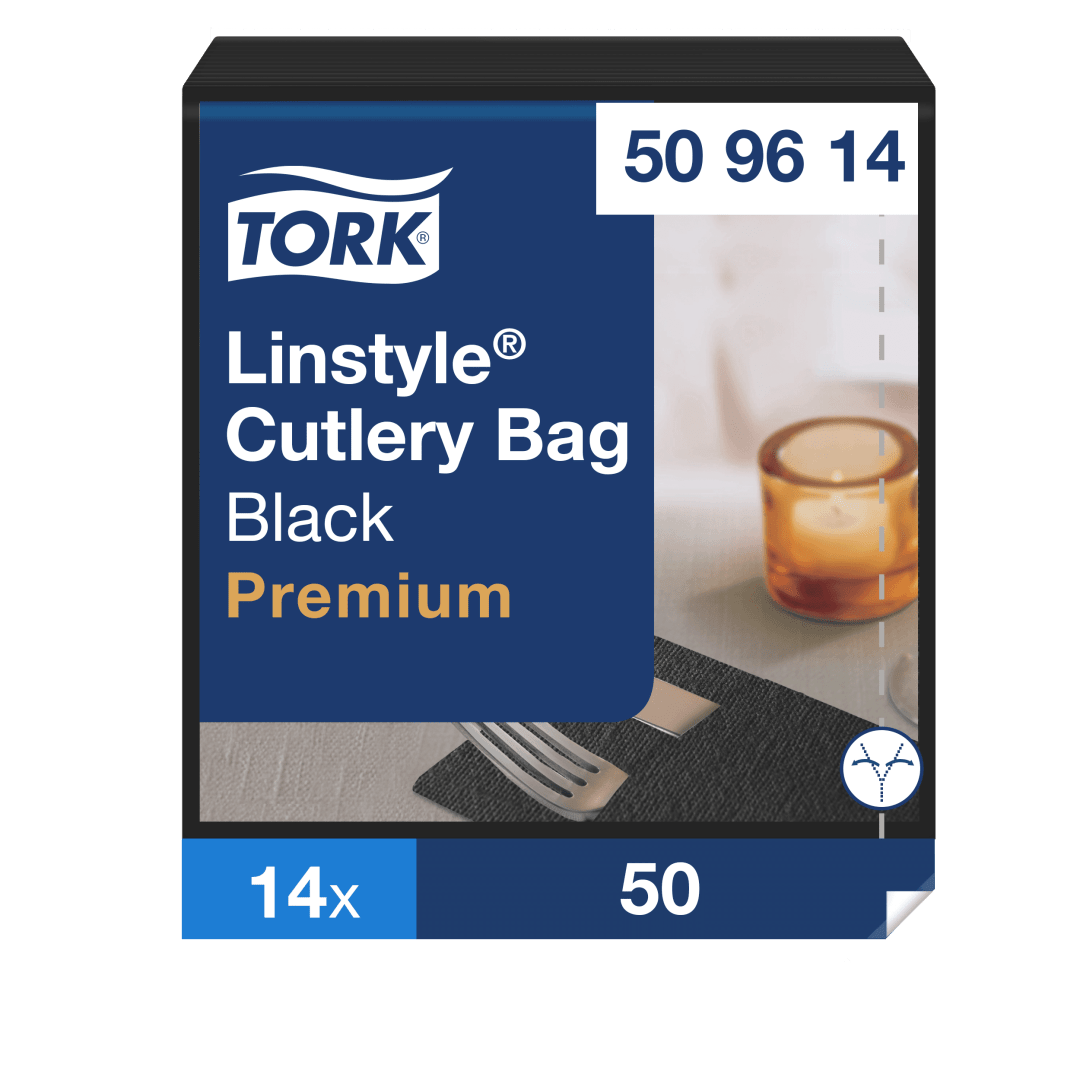 Tork Premium Linstyle® Black Cutlery Bag Napkin