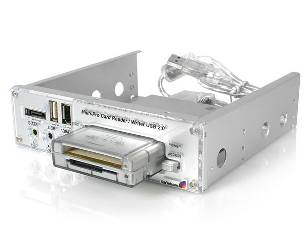 5.25" Bay Silver/Black 20-in-1 Card Reader
