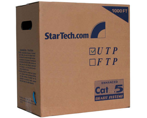 1000 ft Bulk Blue Solid UTP Patch Cable - CMP Rated-Roll