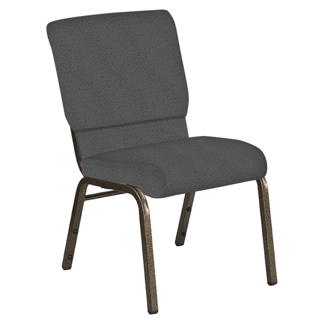 18.5''W Church Chair in Old World Chocaqua Fabric - Gold Vein Frame