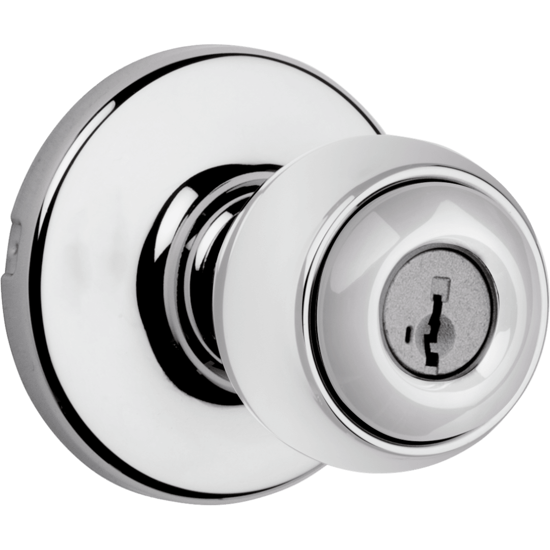 Polo Keyed Entry Knob featuring SmartKey Security™ in Polished Chrome