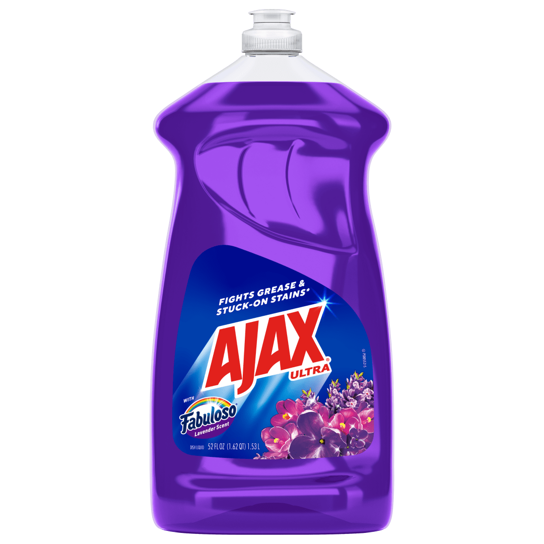 Ajax Ultra Liquid Dish Soap with Fabuloso Lavender Scent, Deep Cleaning Action, Mess-Free, Easy-Flip Cap, 52 fl oz Bottle