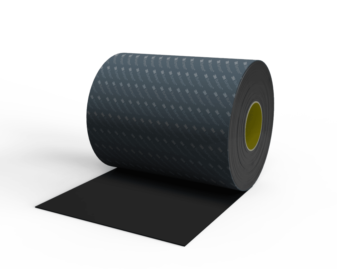 3M™ Bumpon™ SJ6216 Elastikpuffer Rollenware, Schwarz, 114 mm x 33 m, 1,6 mm, Klebstoff Synthetischer Kautschuk Typ R-25