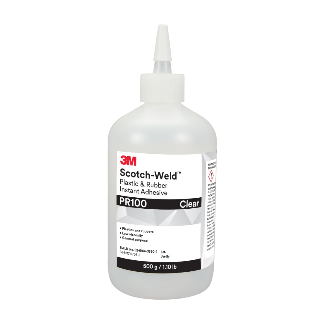 3M™ Scotch-Weld™ Plastik ve Kauçuk Hızlı Yapıştırıcı PR100, Şeffaf, 20 g