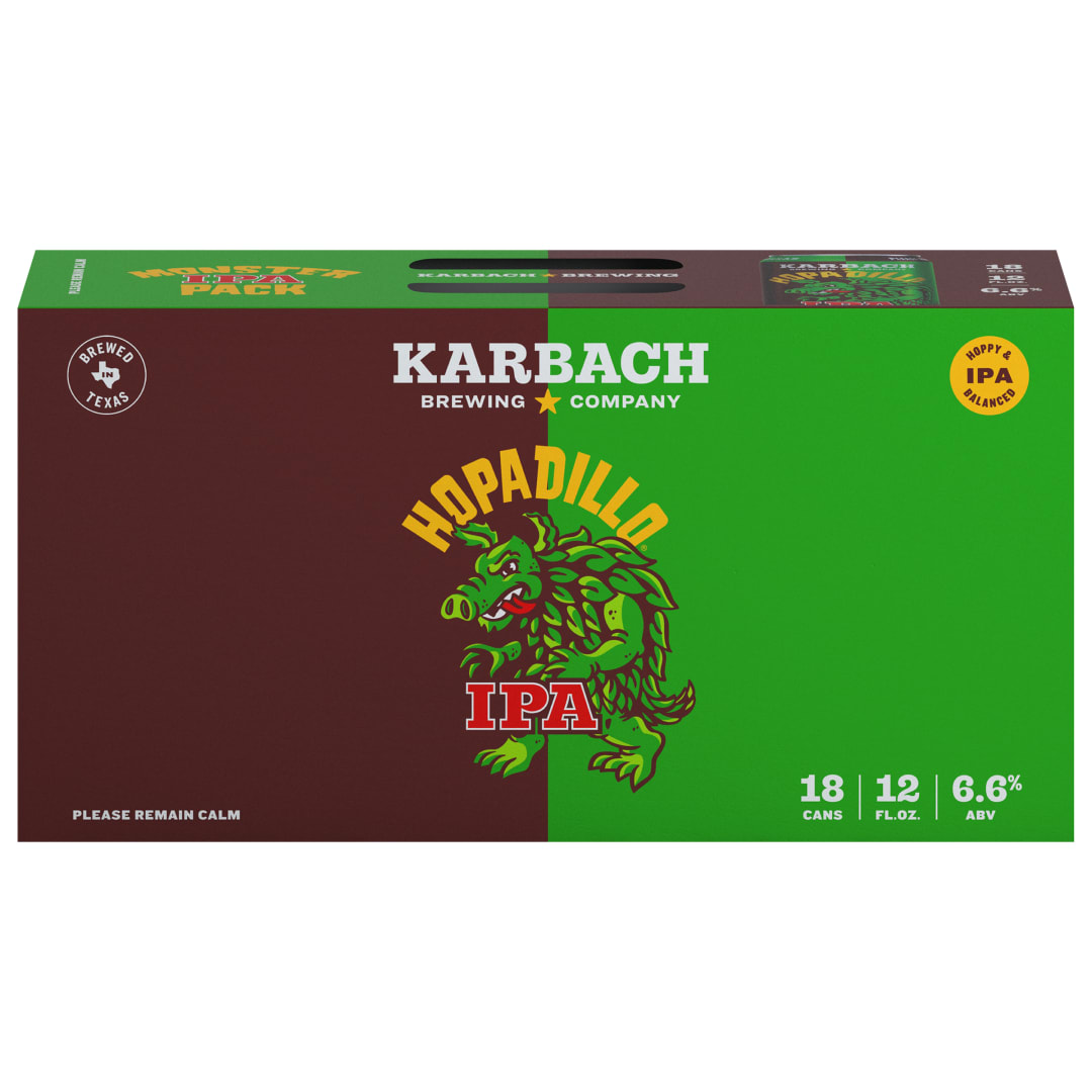 Karbach Hopadillo IPA, 18 pack, 12 fl oz Cans
