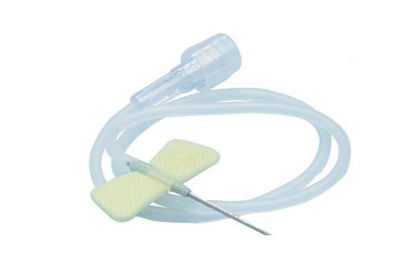 Winged Infusion Set, Yellow, 19G x 19mm, Sterile