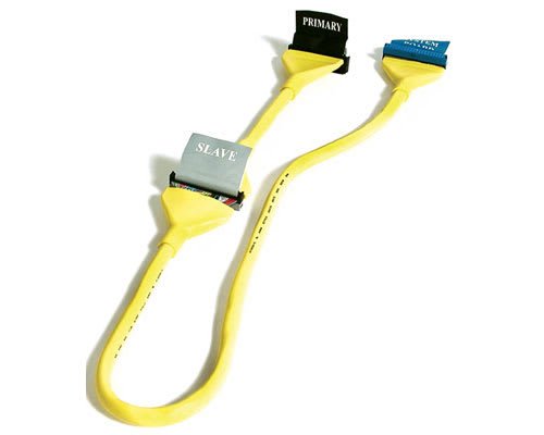 36 in Yellow Round ATA100/133 IDE cable