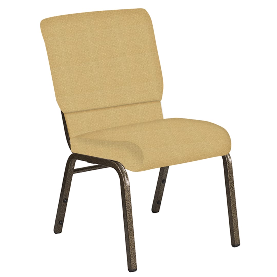 18.5''W Church Chair in Neptune Dune Fabric - Gold Vein Frame