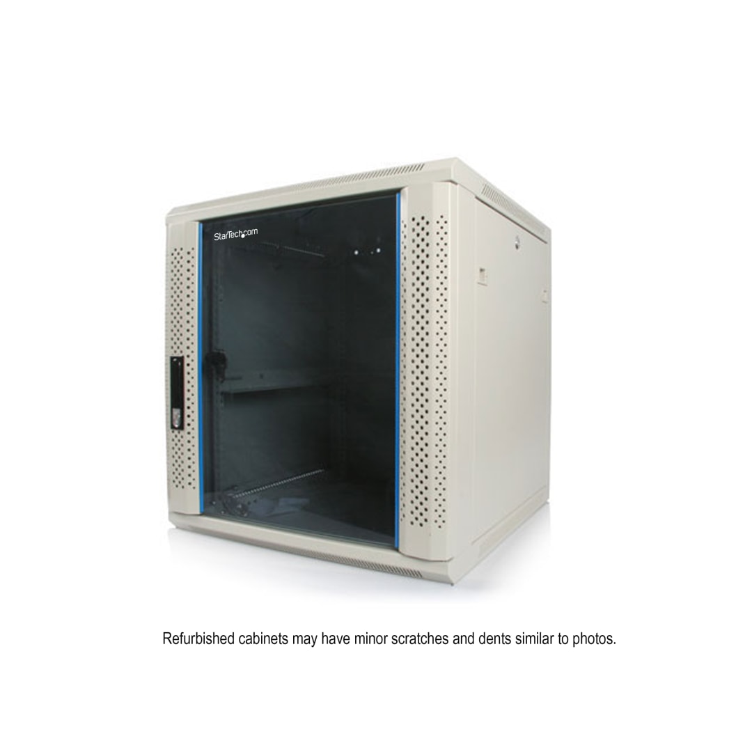 Refurbished 12U Beige Wall Mount Cabinet w/ Vented Glass