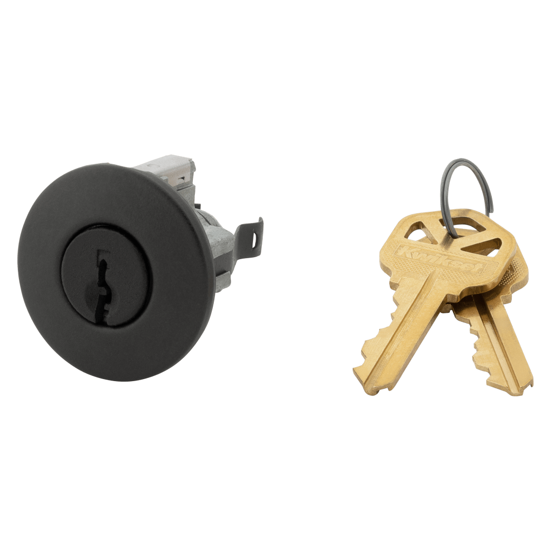Pin &amp; Tumbler Cylinder and Cover for Tylo &amp; Cove Knob in Matte Black Finish