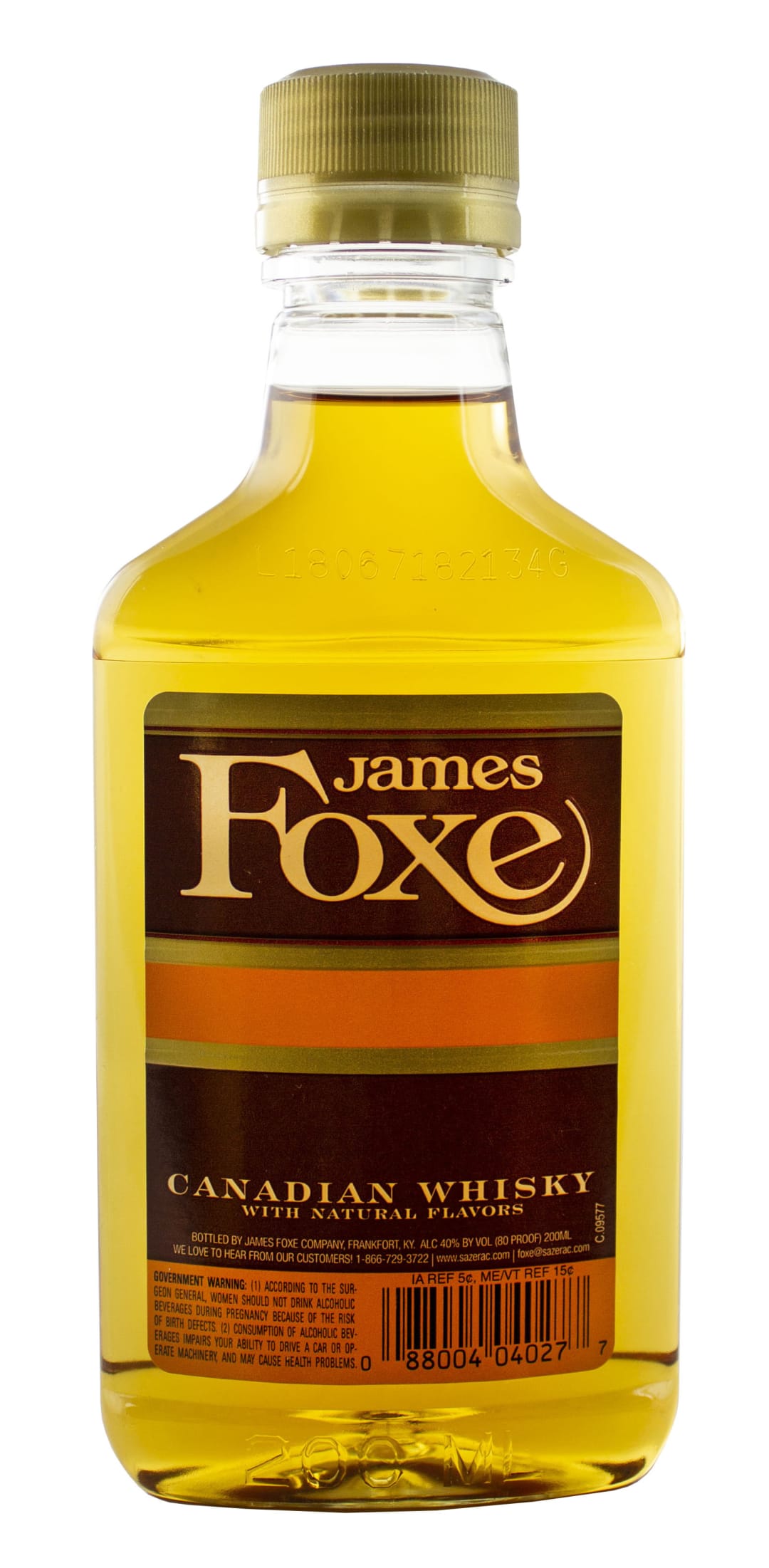 James Foxe Canadian Whisky 200ml 80 Proof