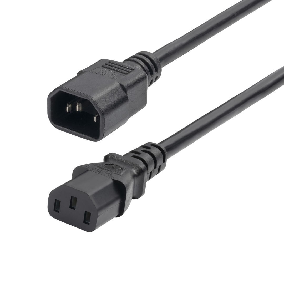 PDU Power Cord C13 to C14 10A 250V 18 AWG 1 ft 0 31