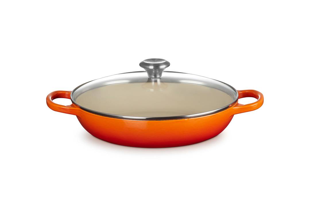 Signature Round Braiser with Glass Lid, 3.5 qt. - Flame