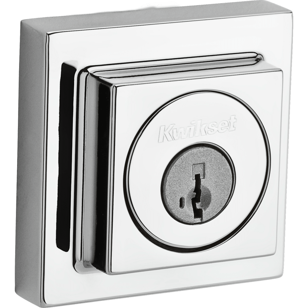 994 Contemporary Square Deadbolt, Keyed Both Sides, featuring SmartKey Security™ in Polished Chrome