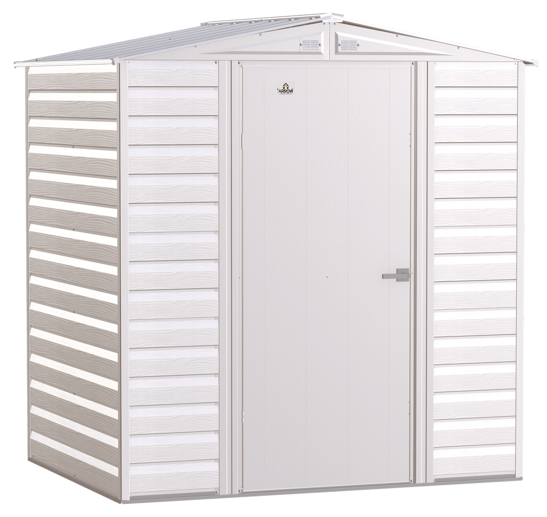 Arrow Select 6 x 5 x 7 ft Flute Grey Steel Storage Shed