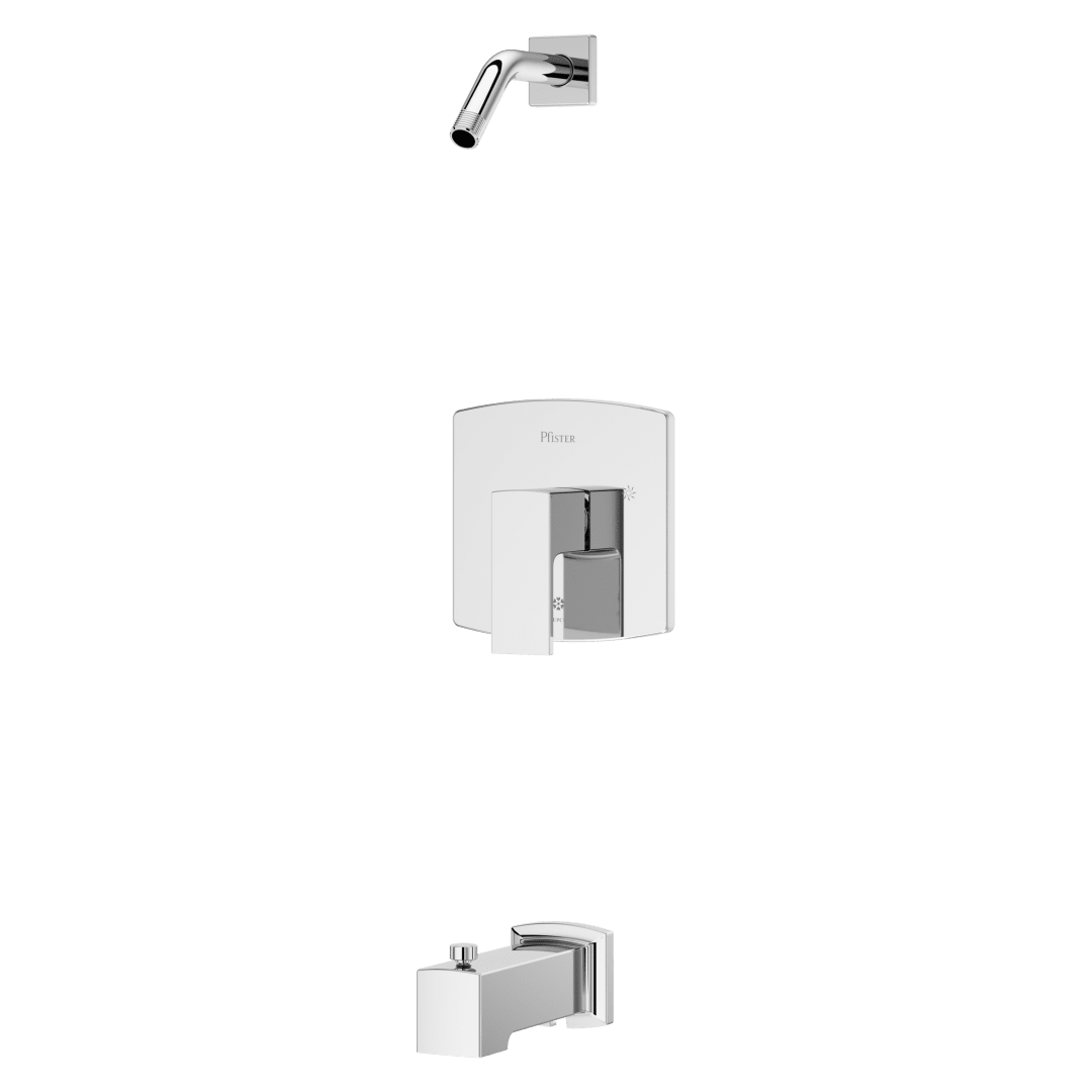 Pfirst Modern Tub/Shower Faucet in Polished Chrome